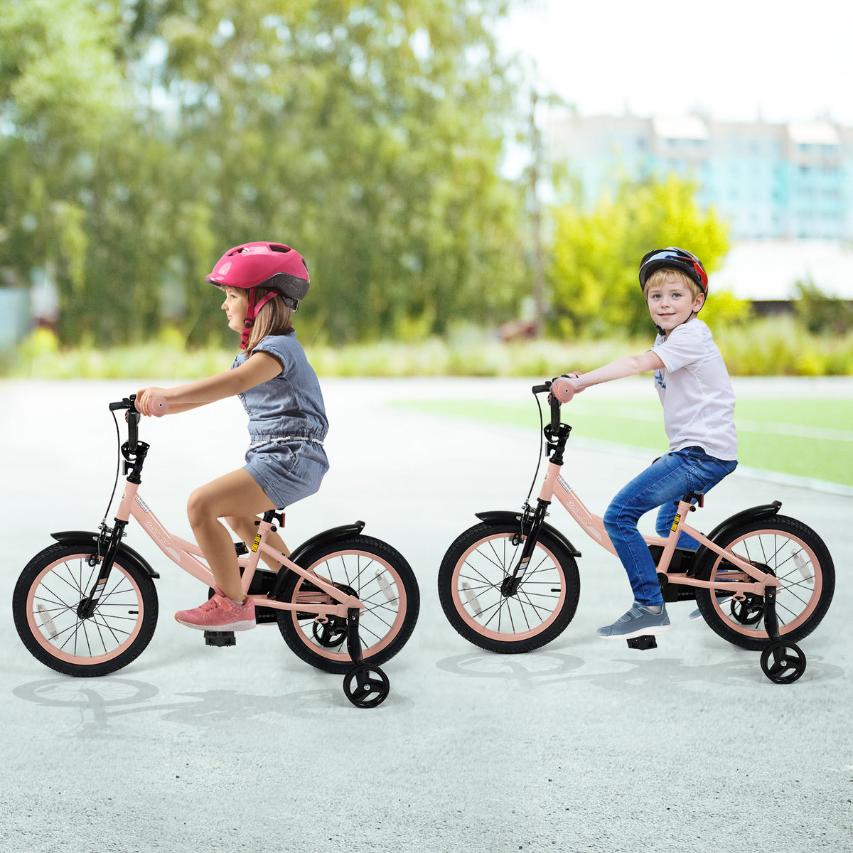Kids Bike Adjustable with Removable Training Wheels for 3-8 Years Old