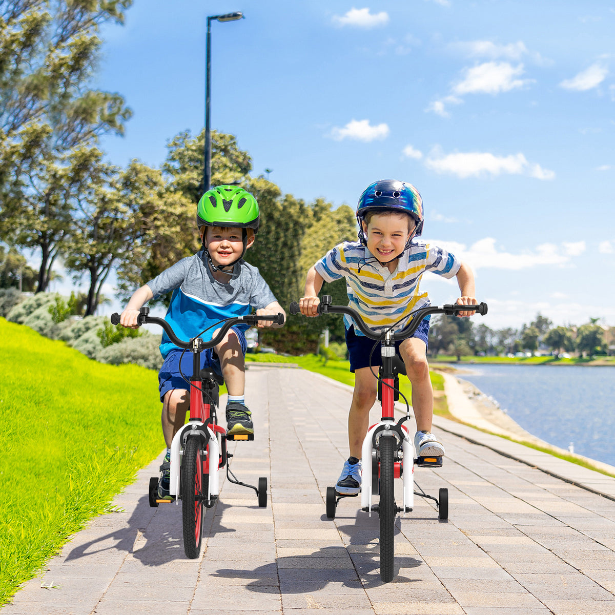 Vélo pour enfants avec roues stabilisatrices amovibles