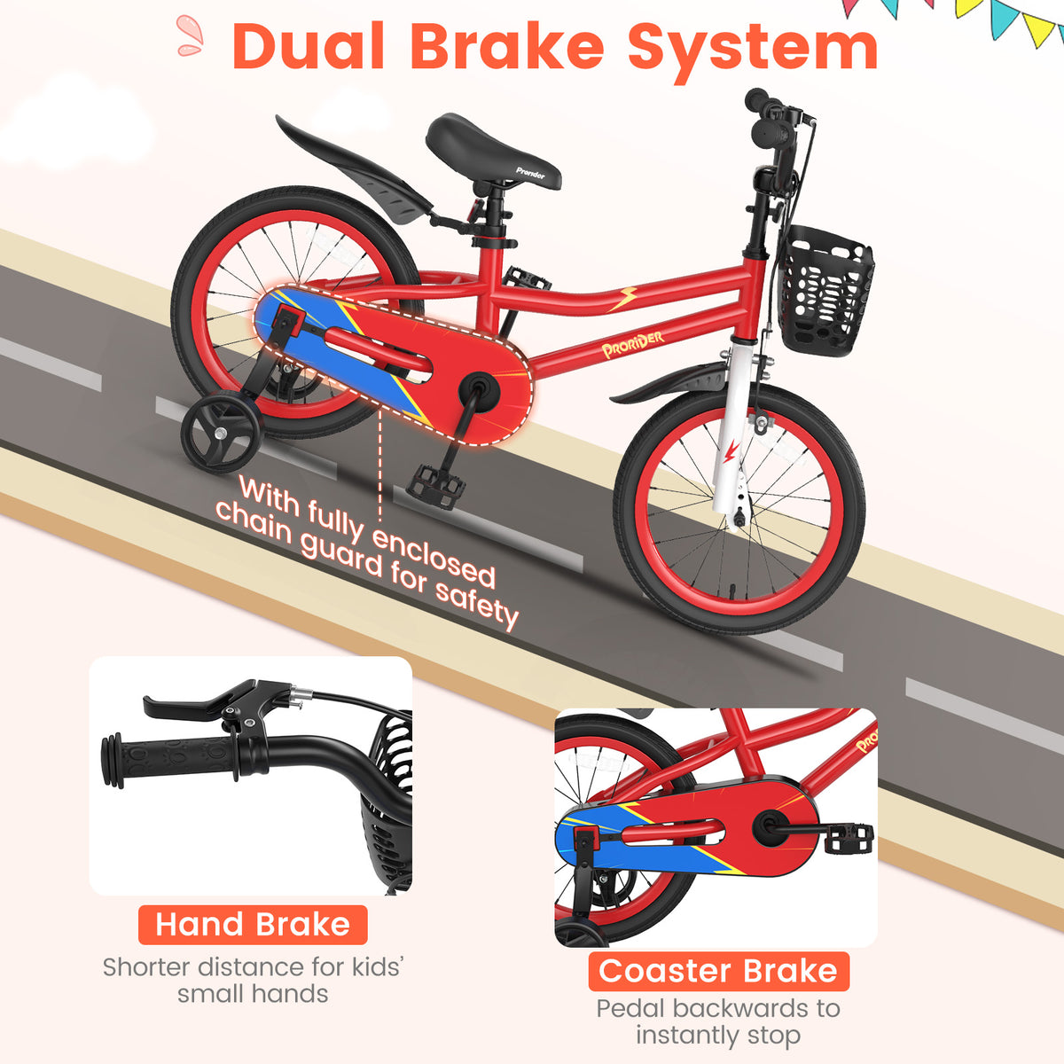 Vélo pour enfants avec roues stabilisatrices amovibles