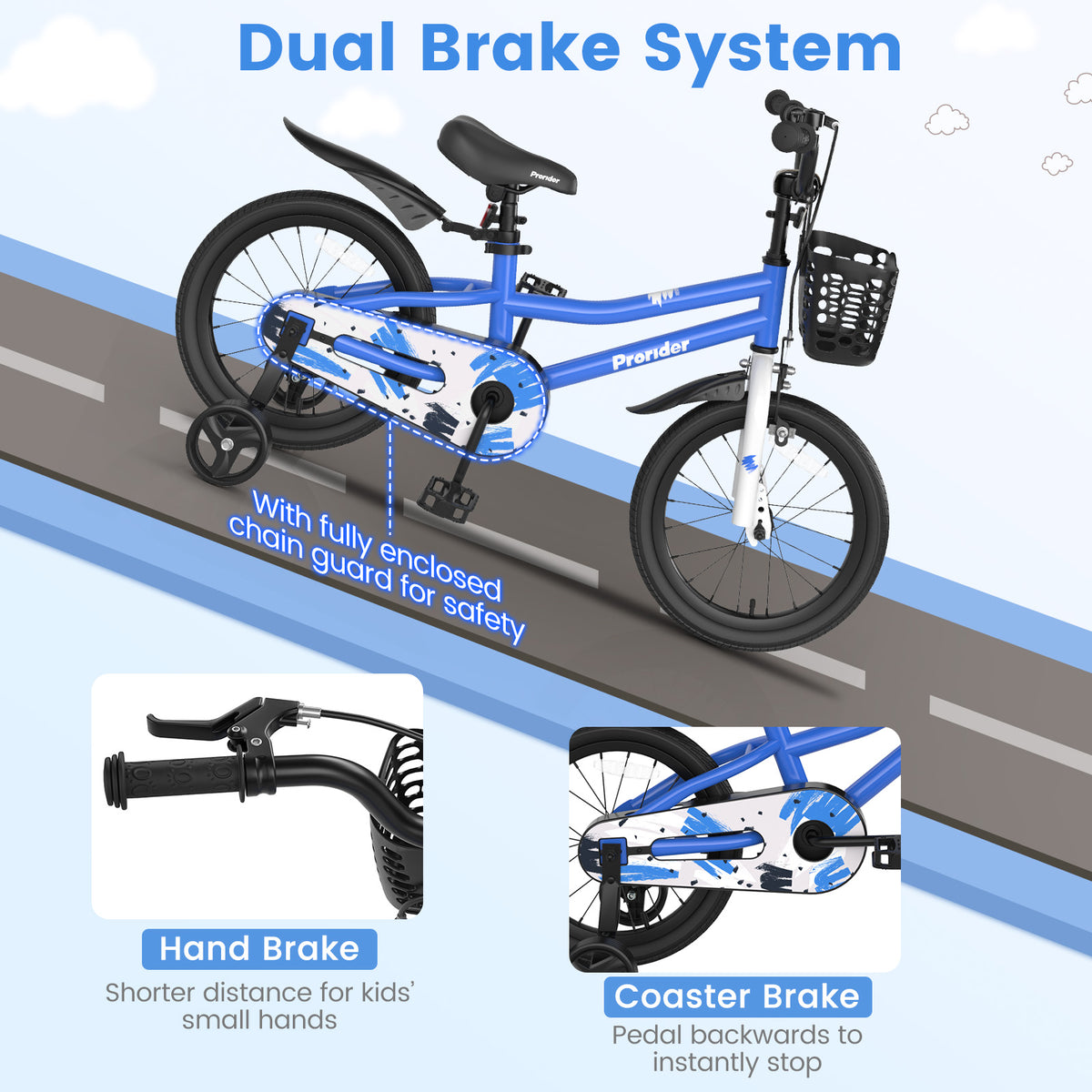 Vélo pour enfants avec roues stabilisatrices amovibles