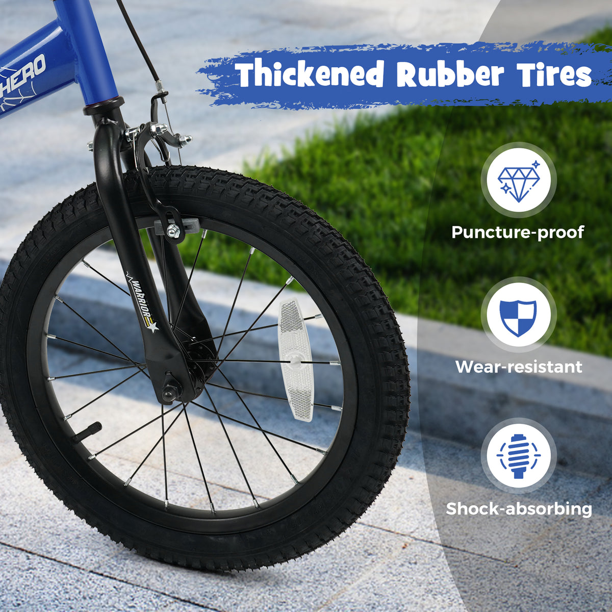 Kids Bike with Removable Training Wheels - Brave Hero
