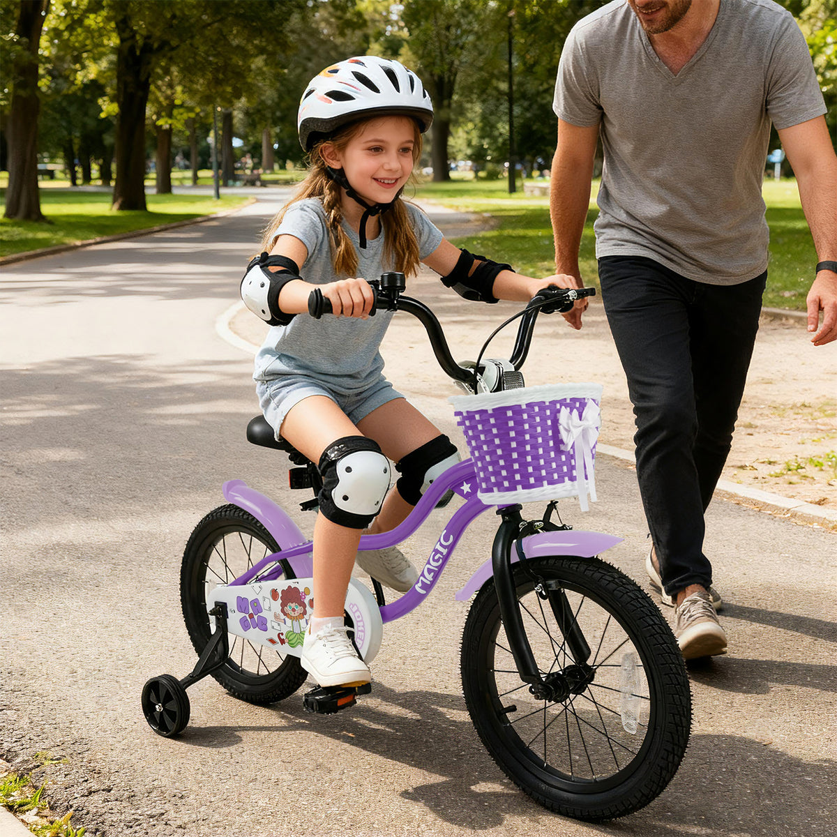 Kids Bike with Training Wheels for Aged 3-4 Years Old - Magic