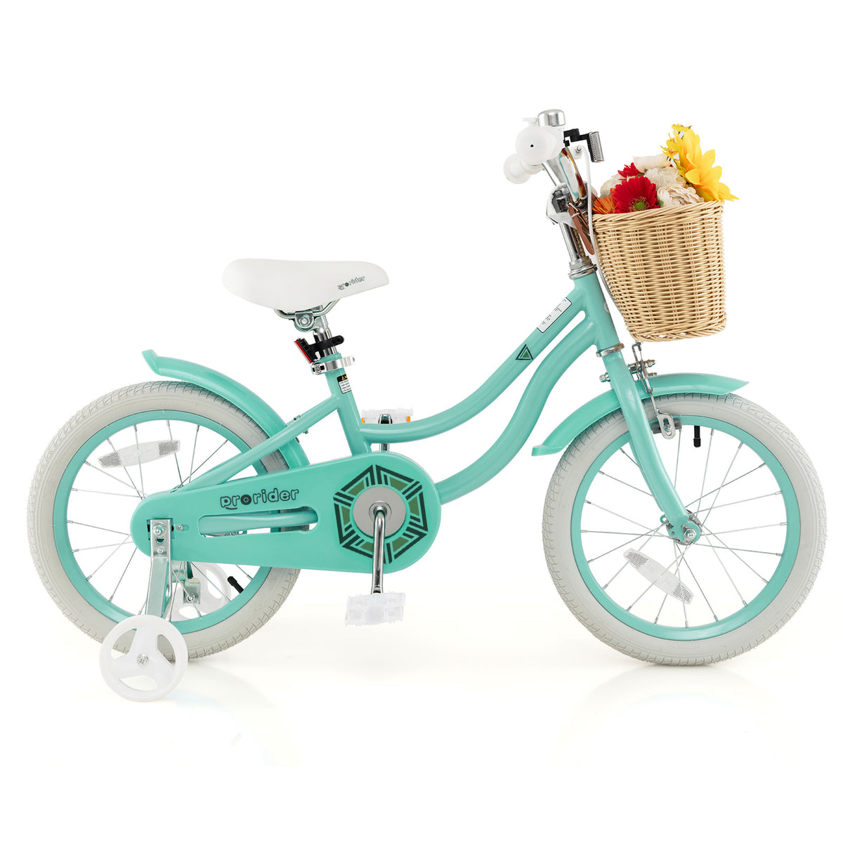 Kids Bike with Training Wheels and Adjustable Handlebar Seat