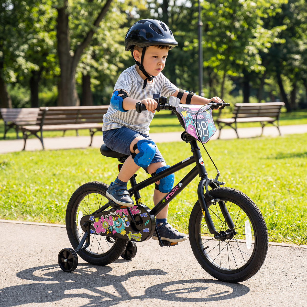 Kids Bike with Training Wheels for Ages 4-8 Years Old - Street Art Time