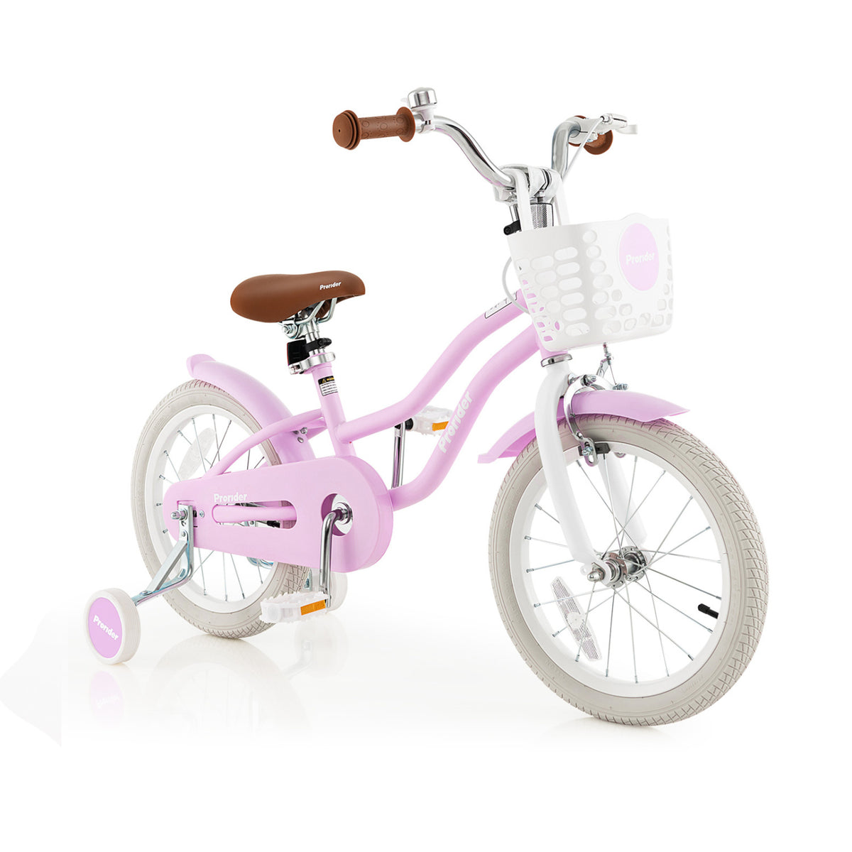 Kid's Bike with Removable Training Wheels and Basket