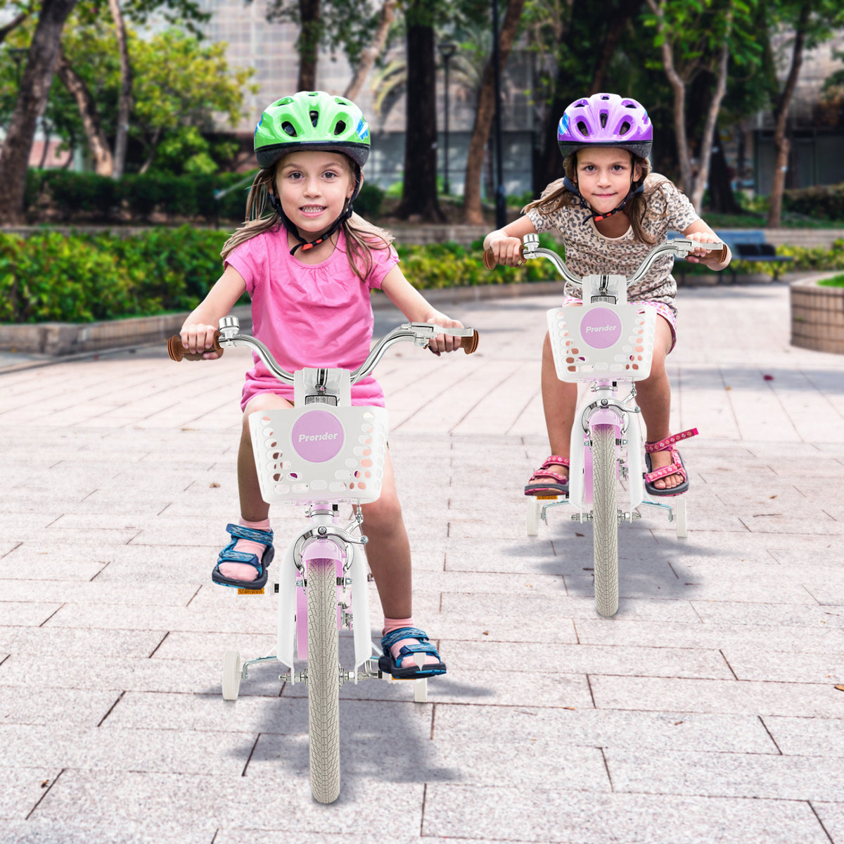 Kid's Bike with Removable Training Wheels and Basket