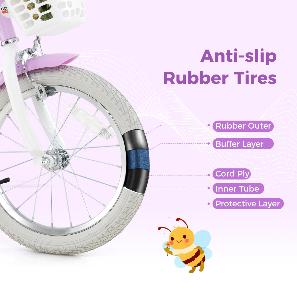 Girls Bike Kids Bicycle with Doll Seat and Streamers for Children 4-7 Years Old