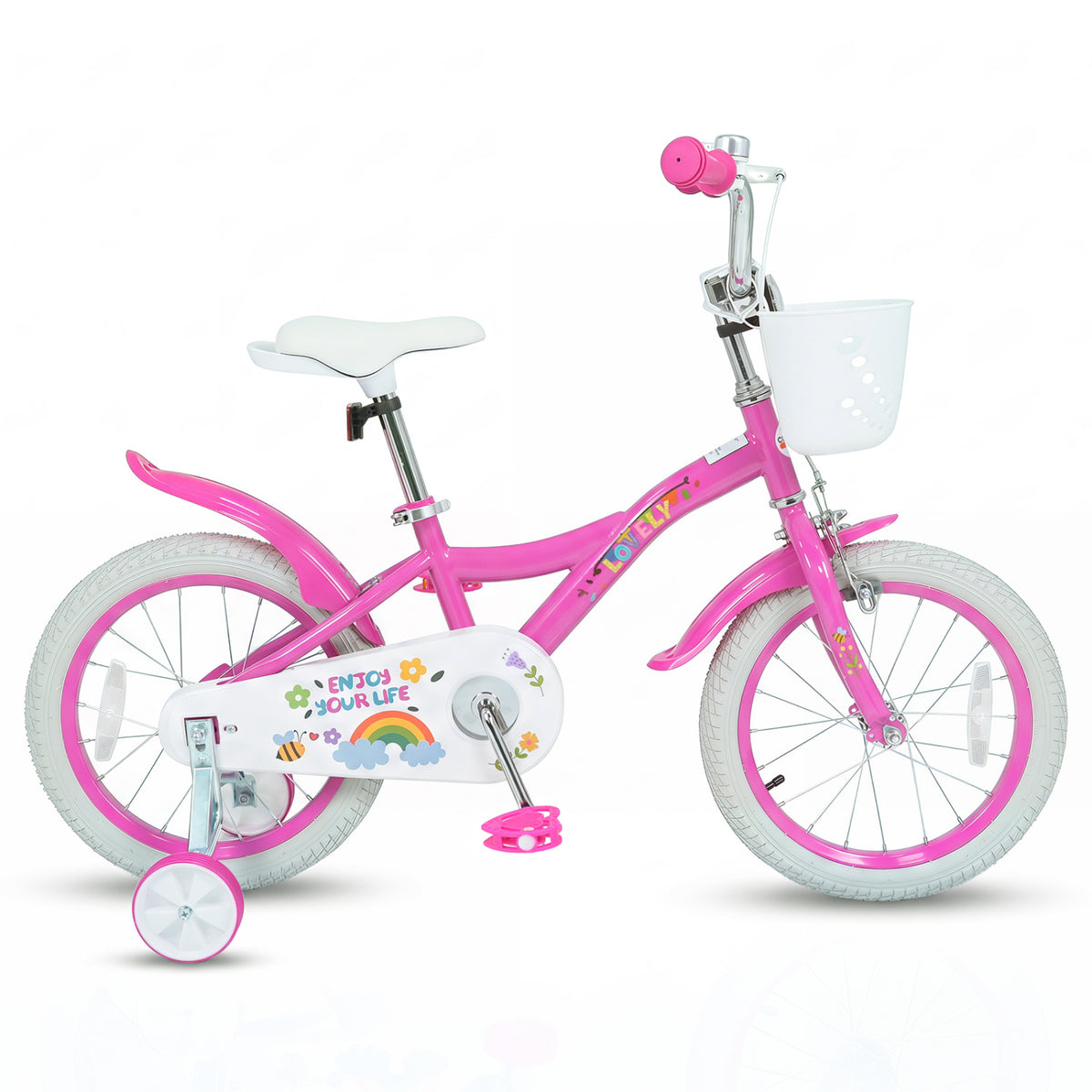 Girls Bike for 3-4 Years Old with Basket - Spring Party