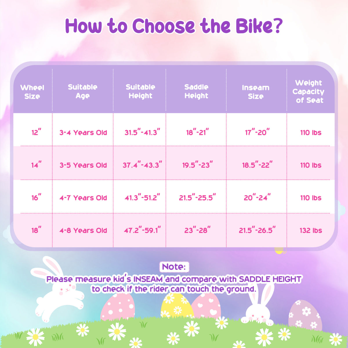 Girls Bike with Front Bag and Streamers for 3-4 Years