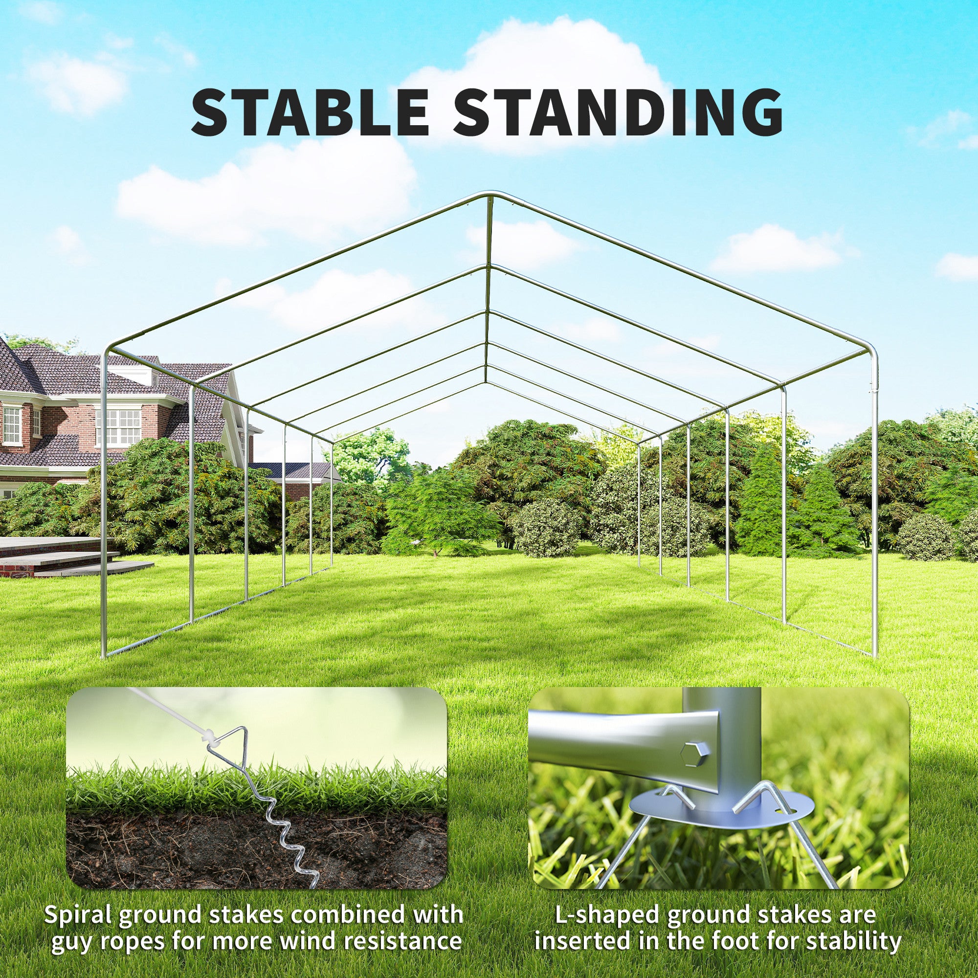16'x32' Heavy Duty Party Tent & Carport Canopy - White-Patio & Garden > Wedding & Events Tents > Canopy Tents-DECOROLALA
