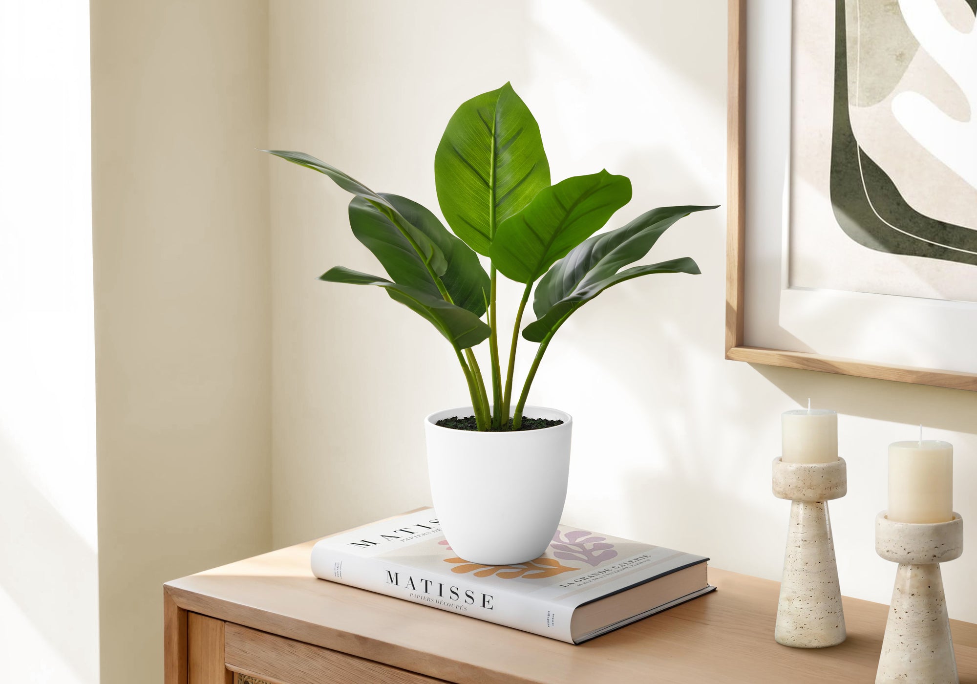 17" Artificial Aureum Plant in 5" White Pot-Artificial Plant-DECOROLALA