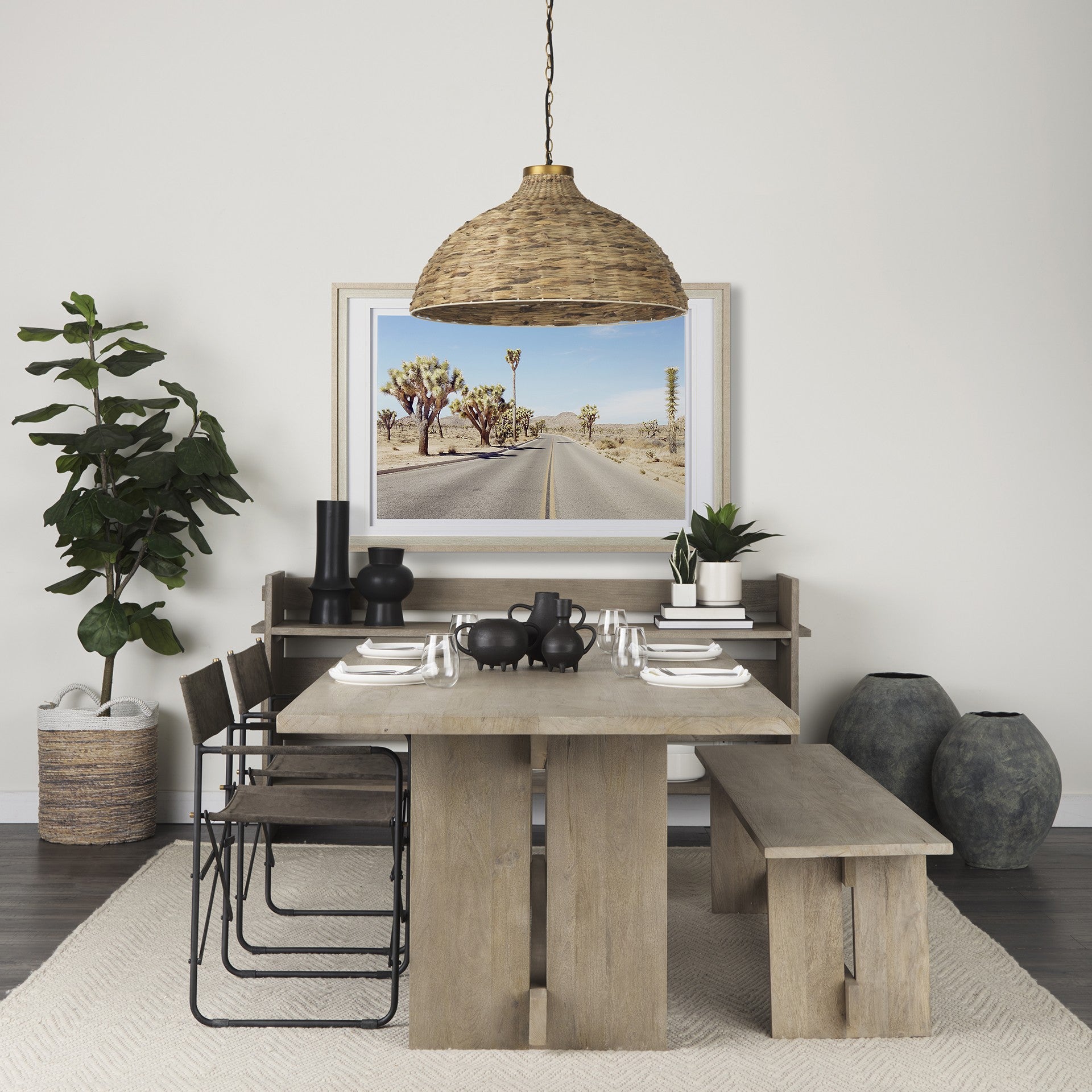 17" Black Abstract Cylinder Ceramic Table Vase-Vases-DECOROLALA