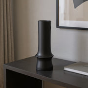 17" Black Abstract Cylinder Ceramic Table Vase-Vases-DECOROLALA