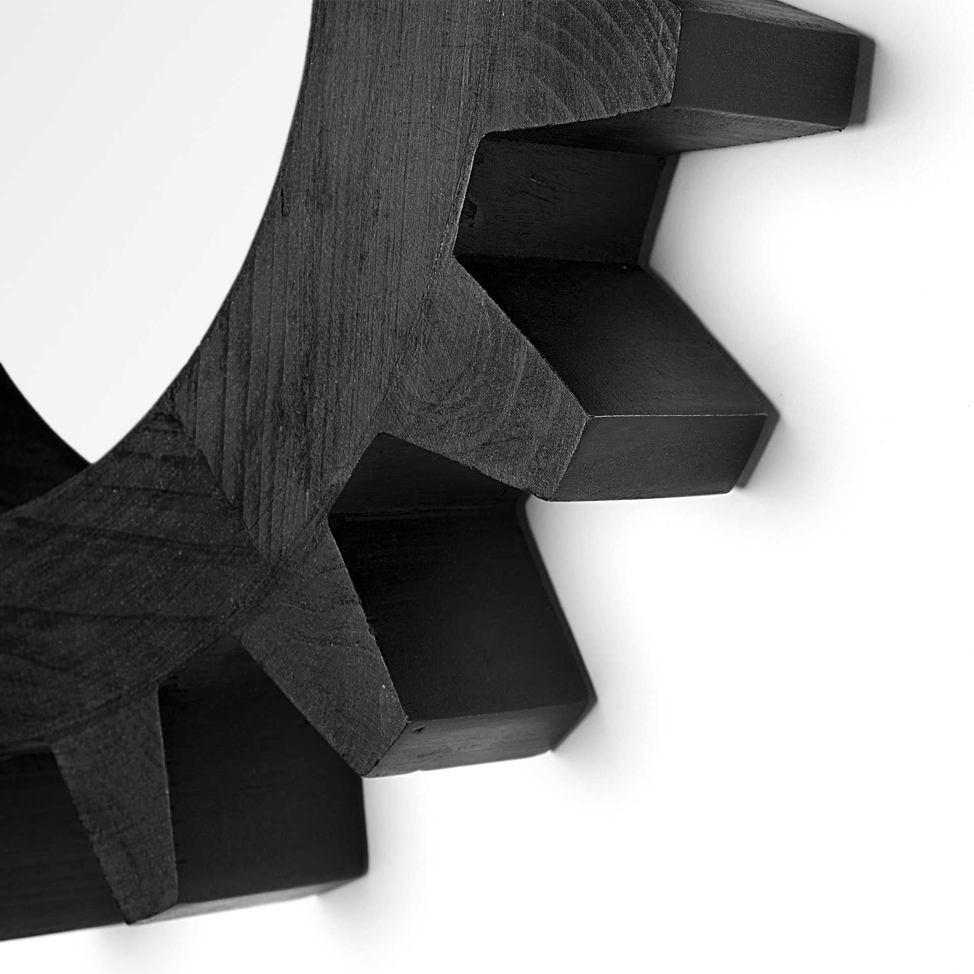 17" Black Abstract Wood Framed Accent Mirror-Mirrors-DECOROLALA