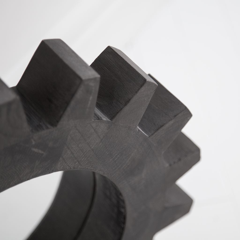 17" Black Abstract Wood Framed Accent Mirror-Mirrors-DECOROLALA