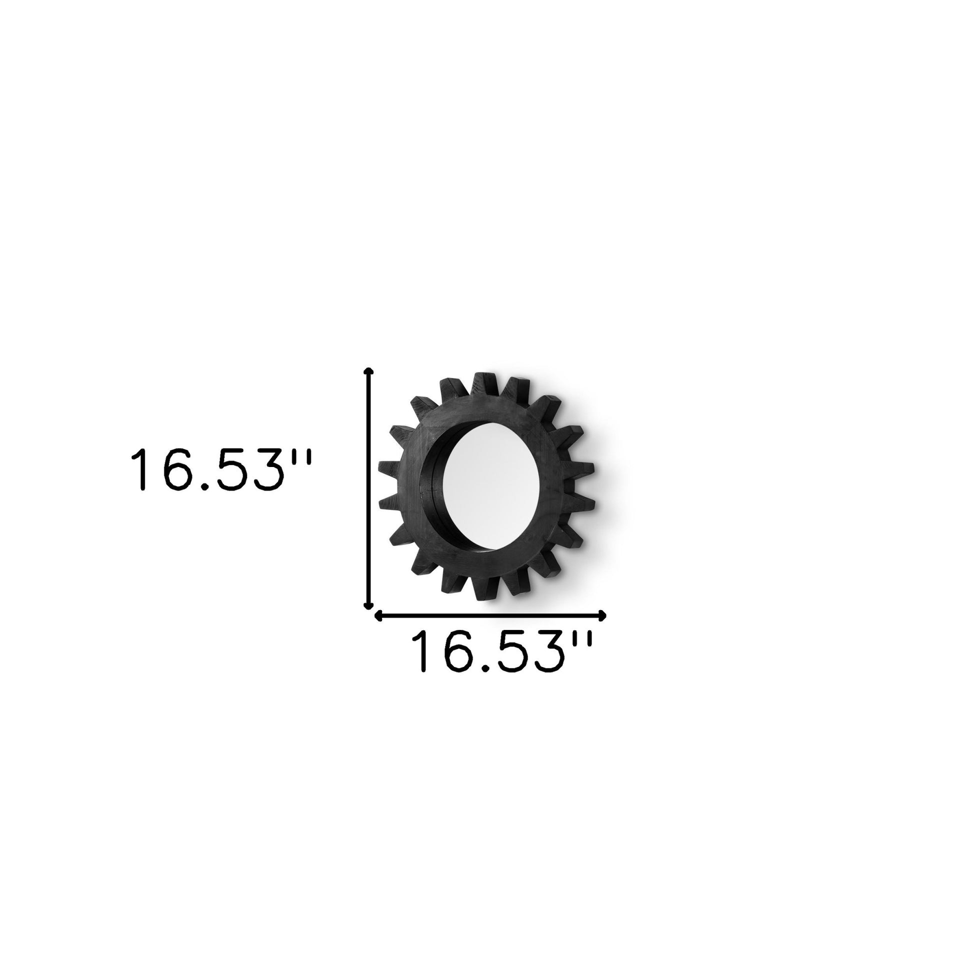 17" Black Abstract Wood Framed Accent Mirror-Mirrors-DECOROLALA