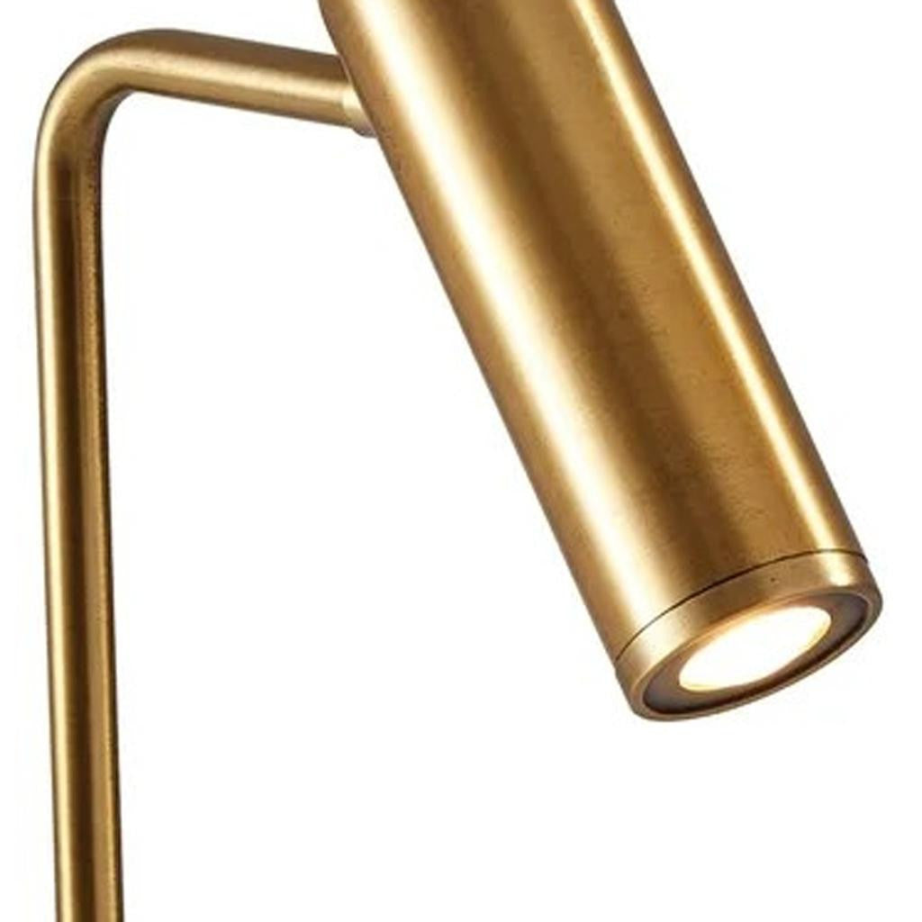 17" Brass Metal LED Desk Lamp With USB And Wireless Charging-Table Lamps-DECOROLALA