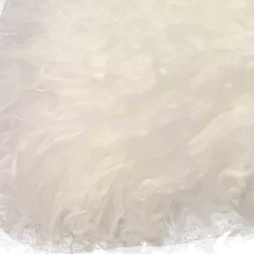 17" Bright White Genuine Tibetan Lamb Fur Pillow With Microsuede Backing-Accent Throw Pillows-DECOROLALA