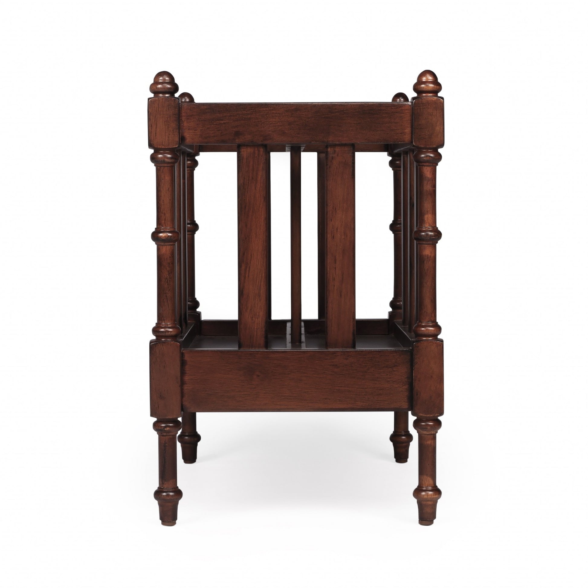 17" Brown Solid Wood Magazine Holder-Organizers-DECOROLALA