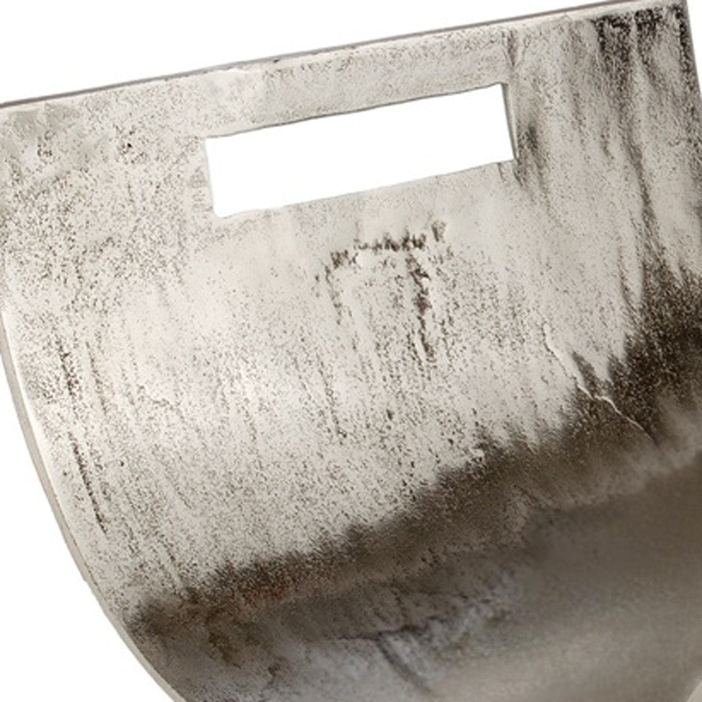 17" Brushed Silver Modern Magazine Basket-Organizers-DECOROLALA