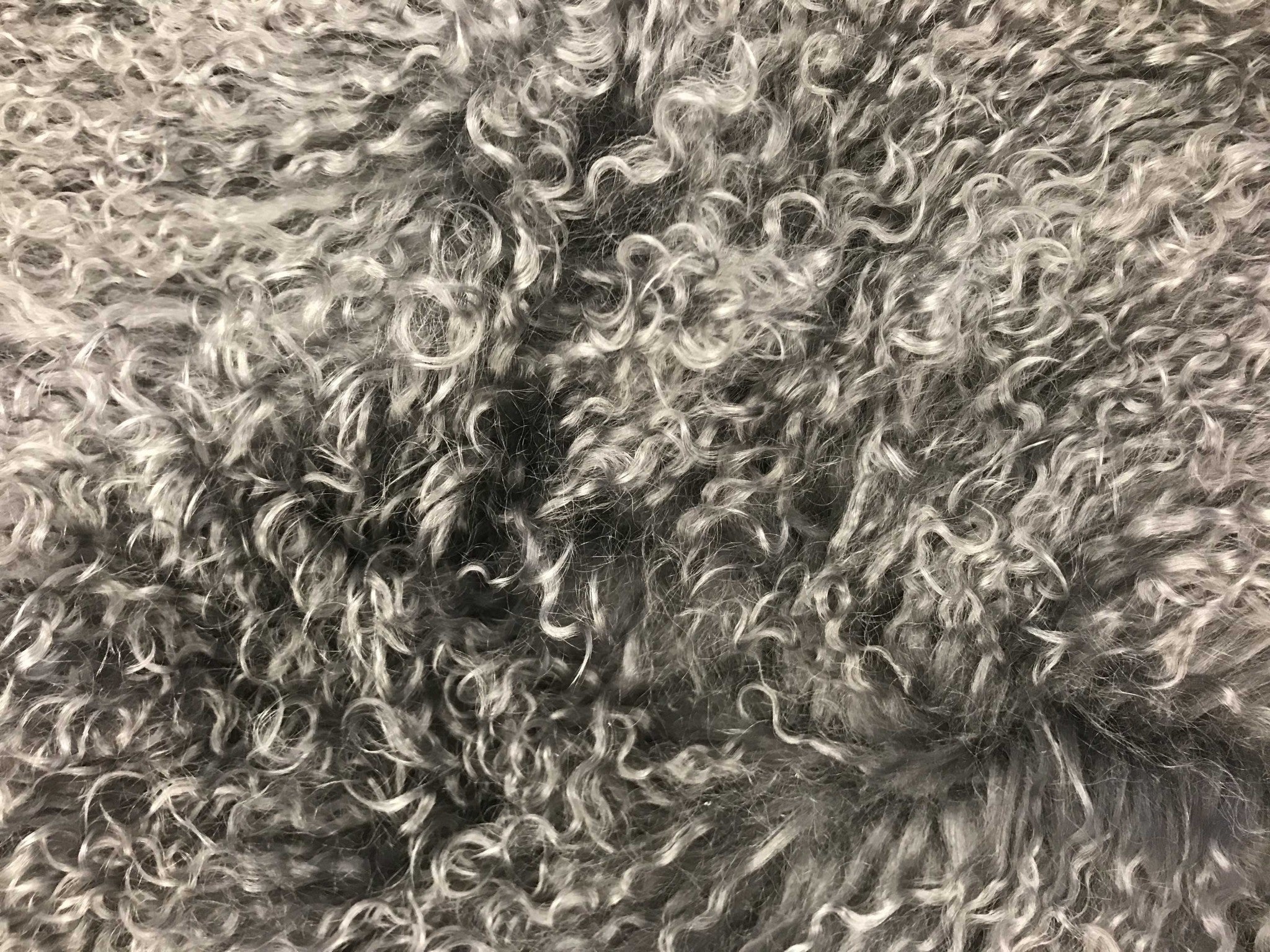 17" Charcoal Genuine Tibetan Lamb Fur Pillow With Microsuede Backing-Accent Throw Pillows-DECOROLALA