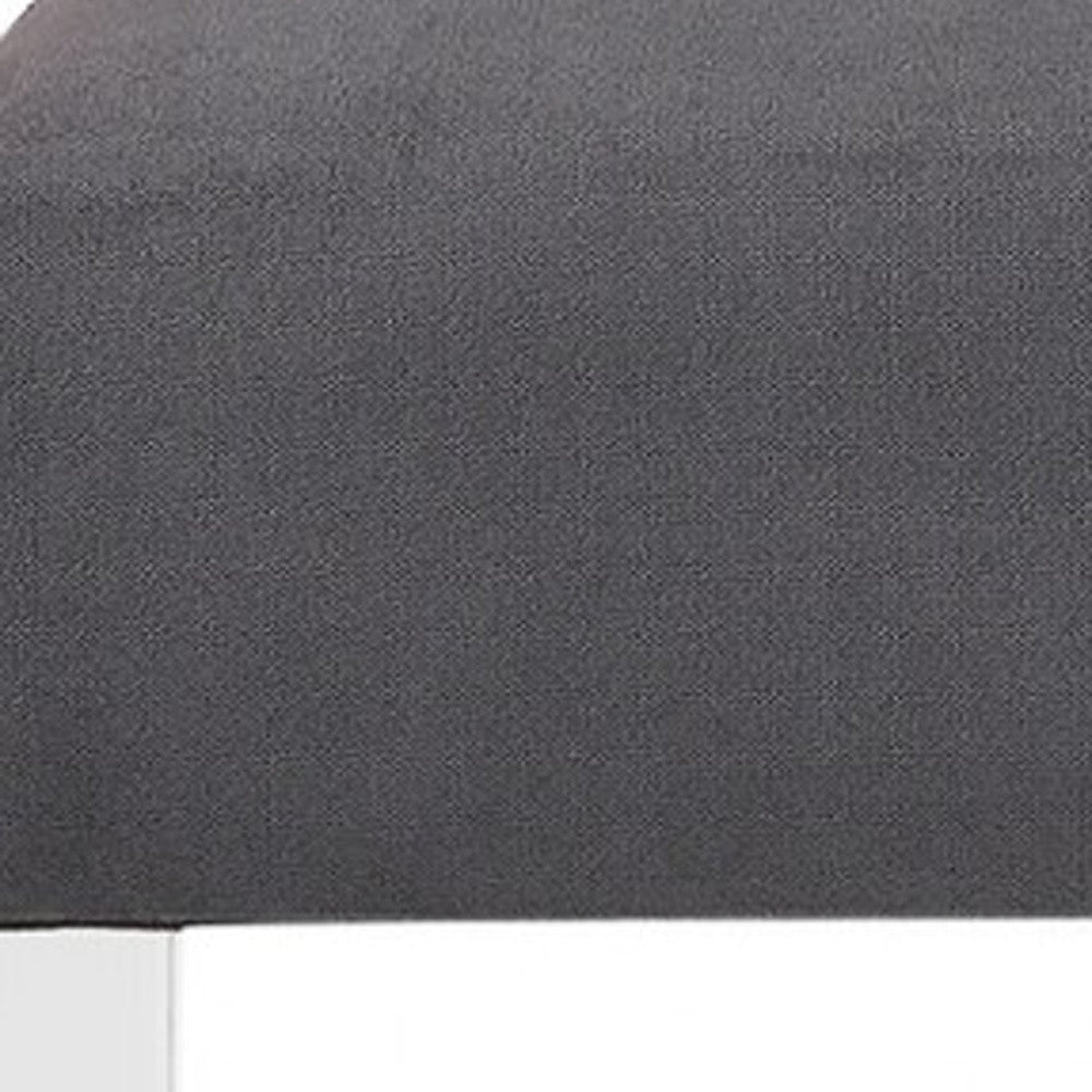 17" Charcoal and Clear Upholstered Polyester Blend Bench-Benches-DECOROLALA