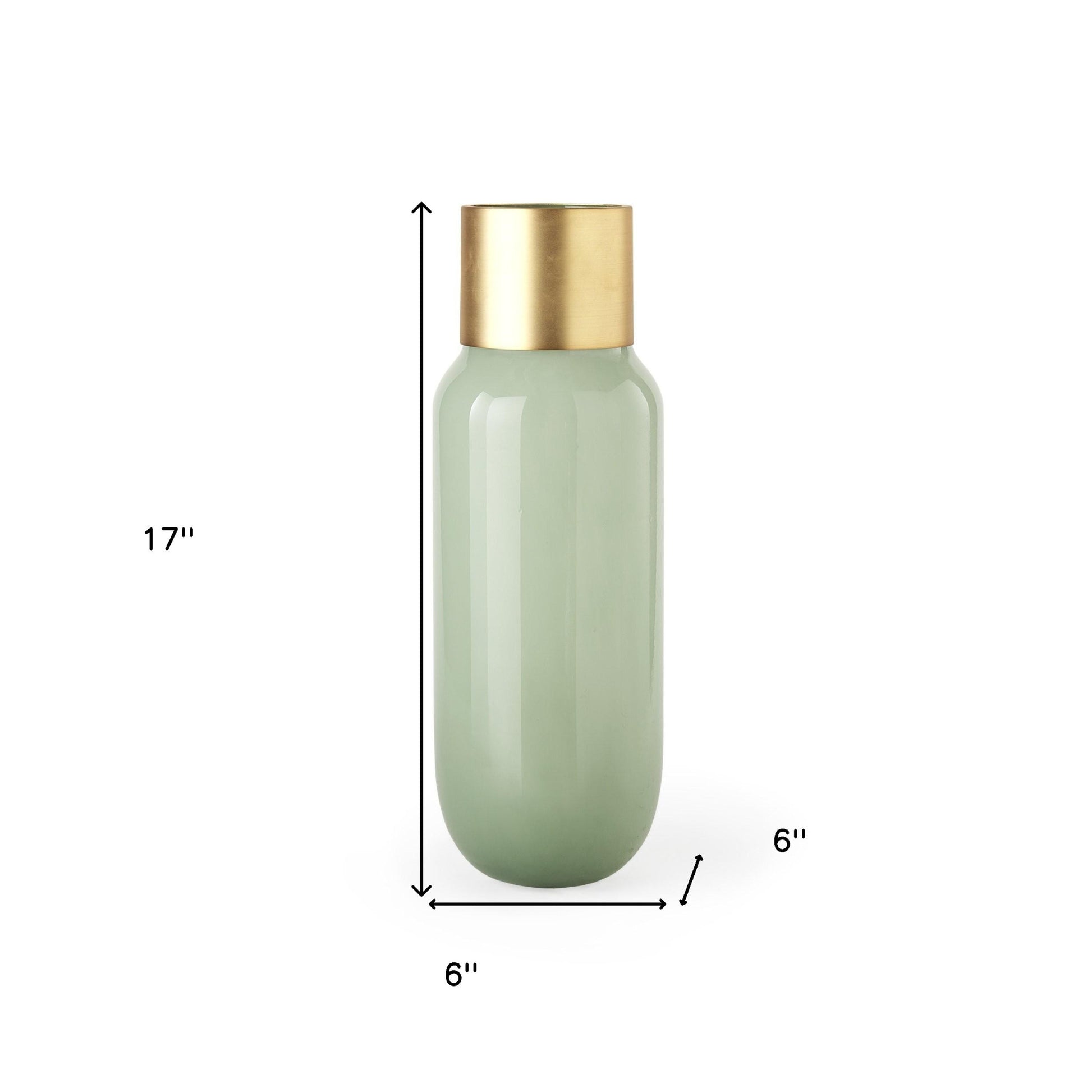 17" Green Abstract Cylinder Crystal Glass Table Vase-Vases-DECOROLALA