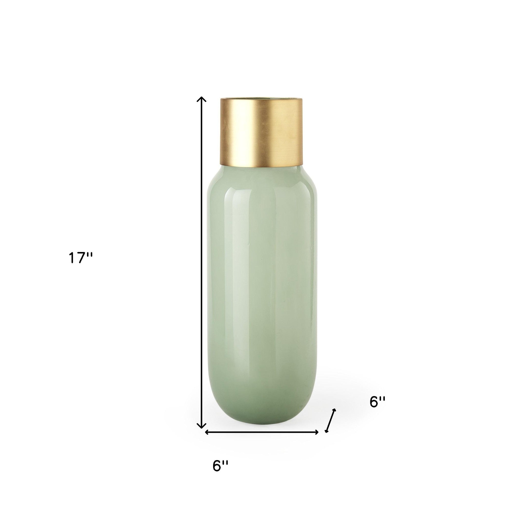 17" Green Abstract Cylinder Crystal Glass Table Vase-Vases-DECOROLALA