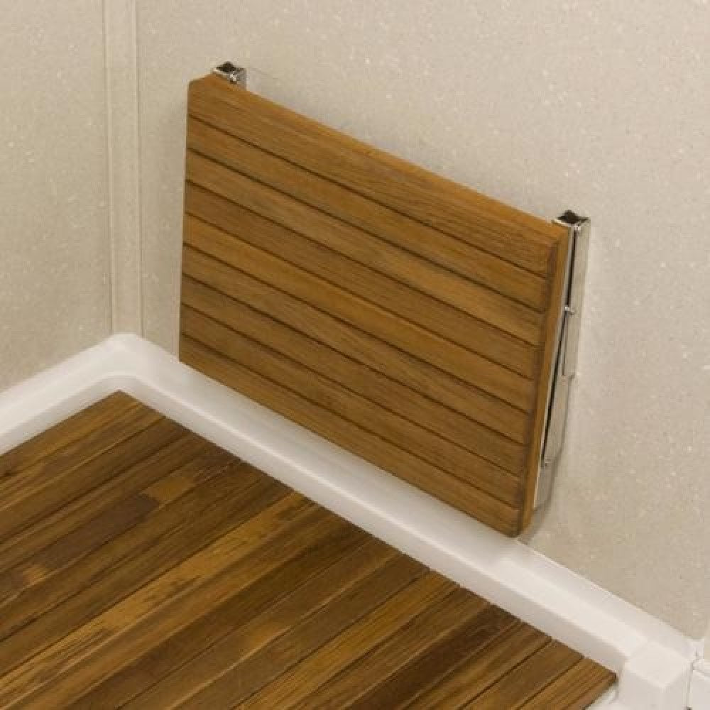 17" Premium Wall Mount Teak Shower Bench-Shower Benches-DECOROLALA