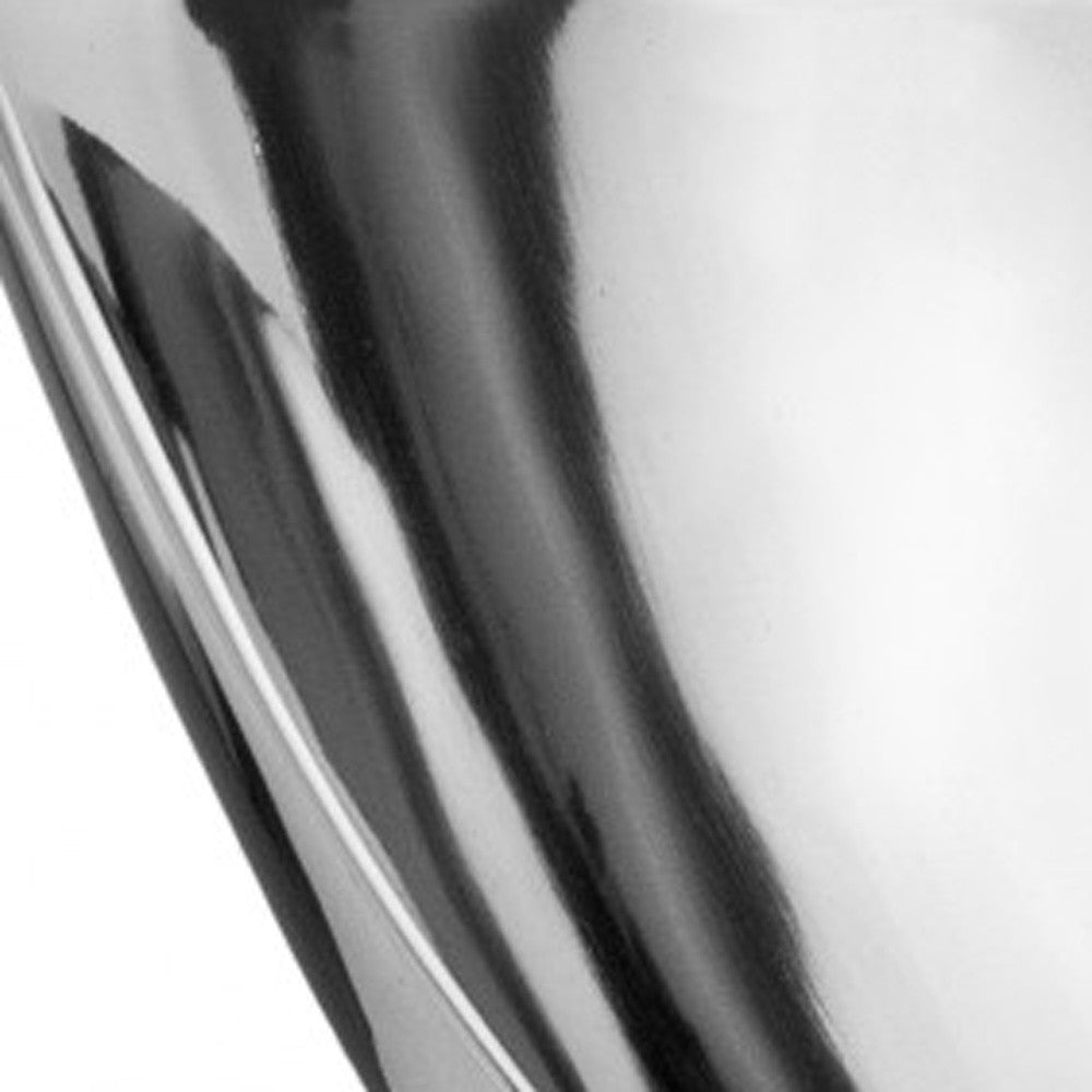 17" Silver Aluminum Modern Abstract Centerpiece Bowl-Serving Bowls-DECOROLALA