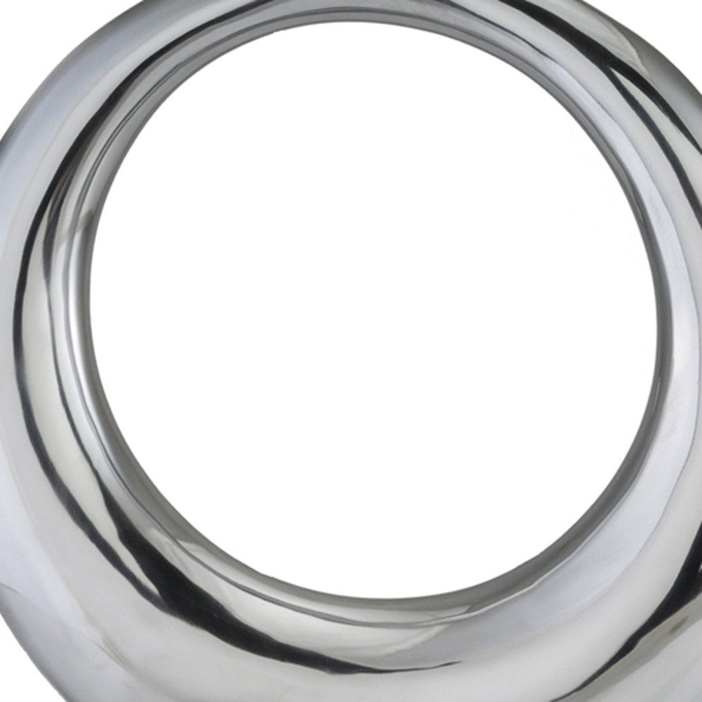 17" Silver Aluminum Ring Hoop Table Vase-Vases-DECOROLALA