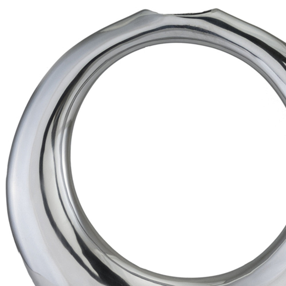 17" Silver Aluminum Ring Hoop Table Vase-Vases-DECOROLALA