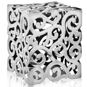 17" Silver Aluminum Square End Table-End-Side Tables-DECOROLALA