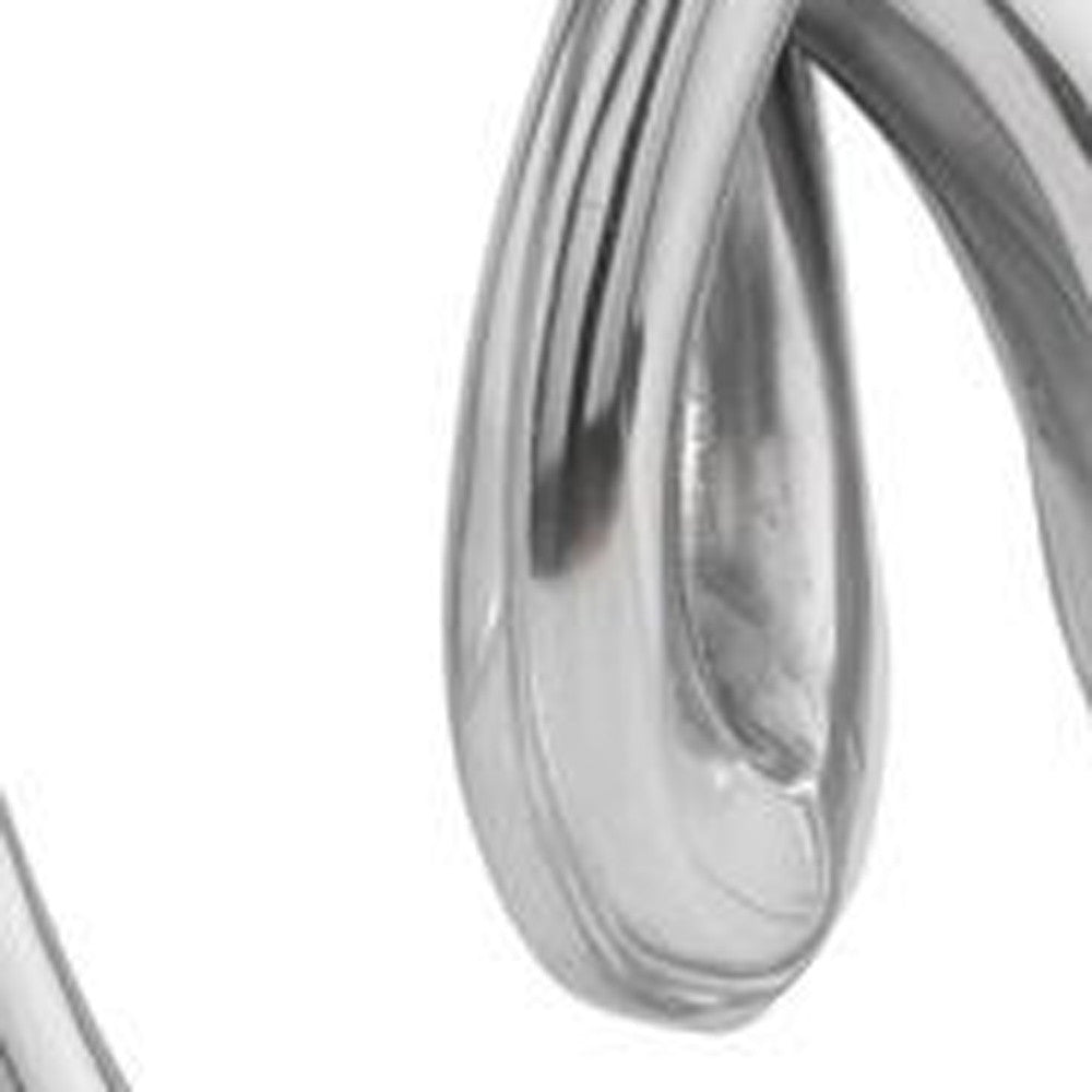 17" Silver Buffed Aluminum Tabletop Sculpture-Sculptures-DECOROLALA