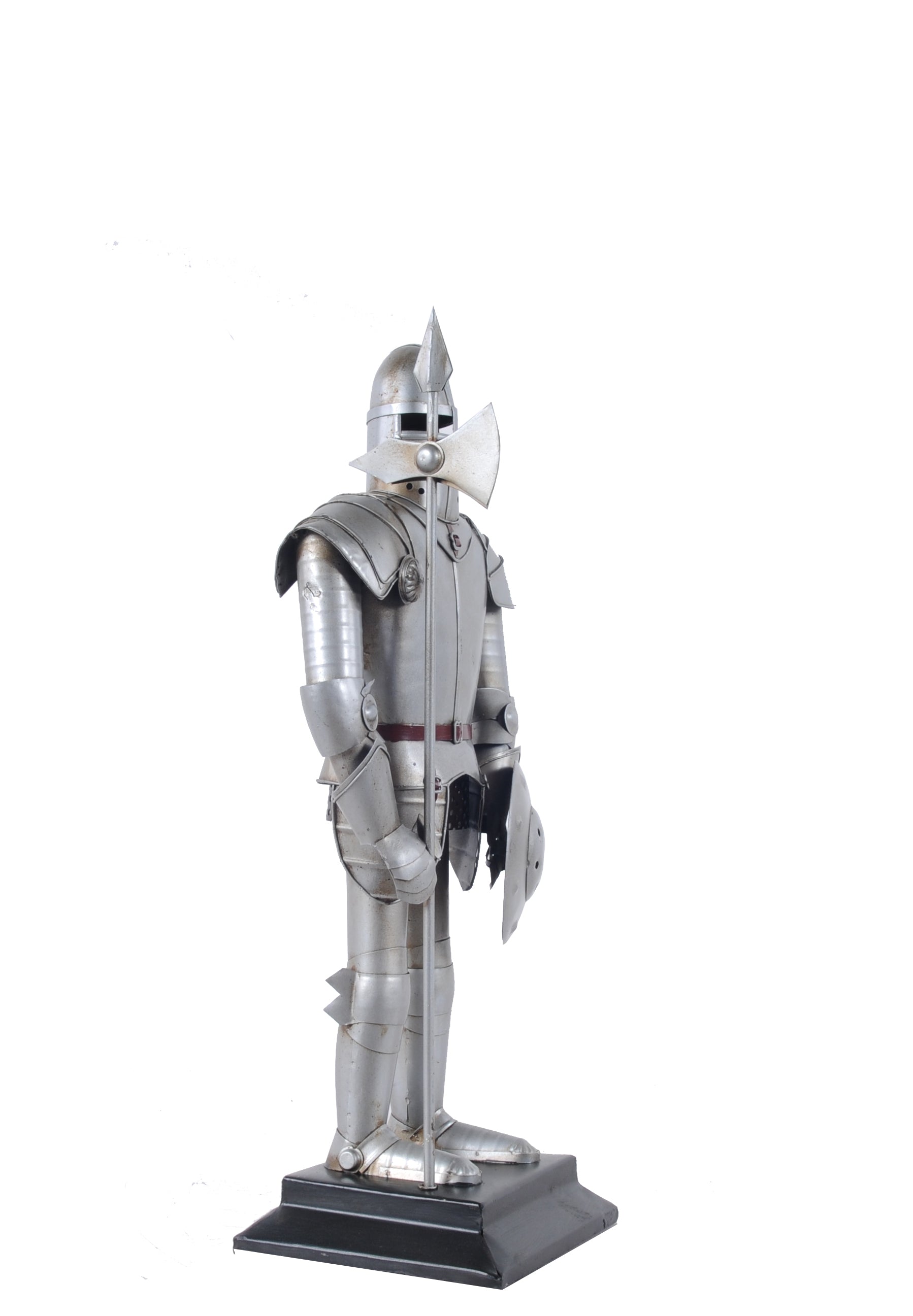 17" Silver Metal Hand Painted Figurine Tabletop Sculpture-Sculptures-DECOROLALA