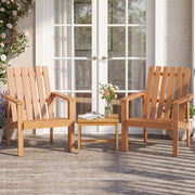 17” Square Patio Acacia Wood Side Table with Slatted Tabletop-Set of 2-End & Side Tables-DECOROLALA