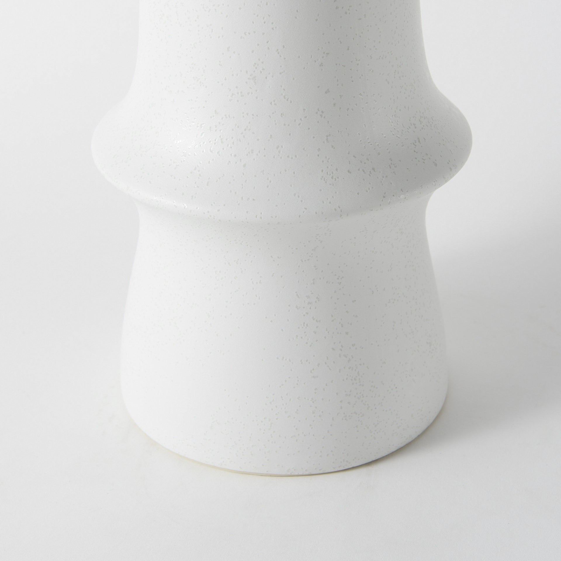 17" White Abstract Cylinder Ceramic Table Vase-Vases-DECOROLALA