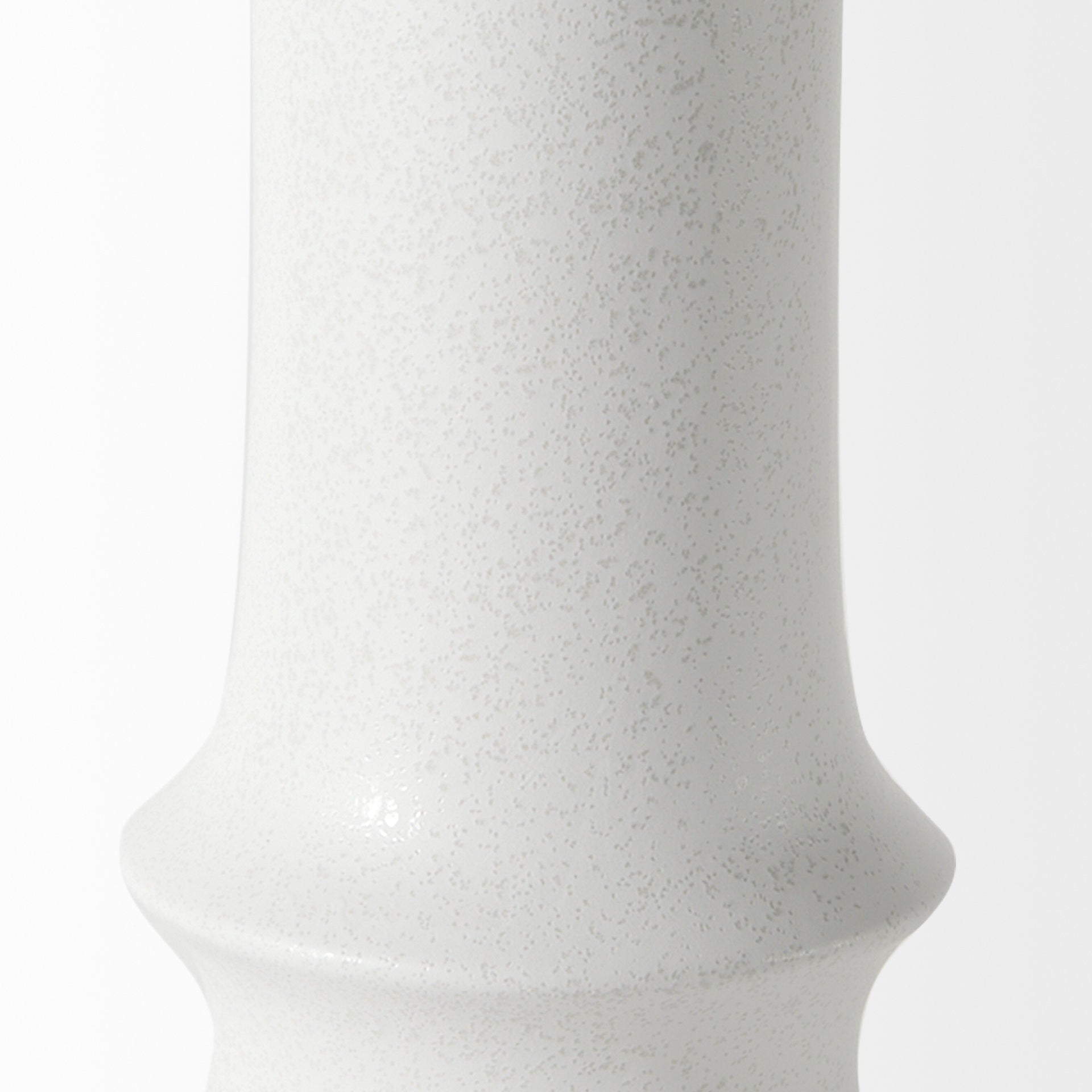17" White Abstract Cylinder Ceramic Table Vase-Vases-DECOROLALA