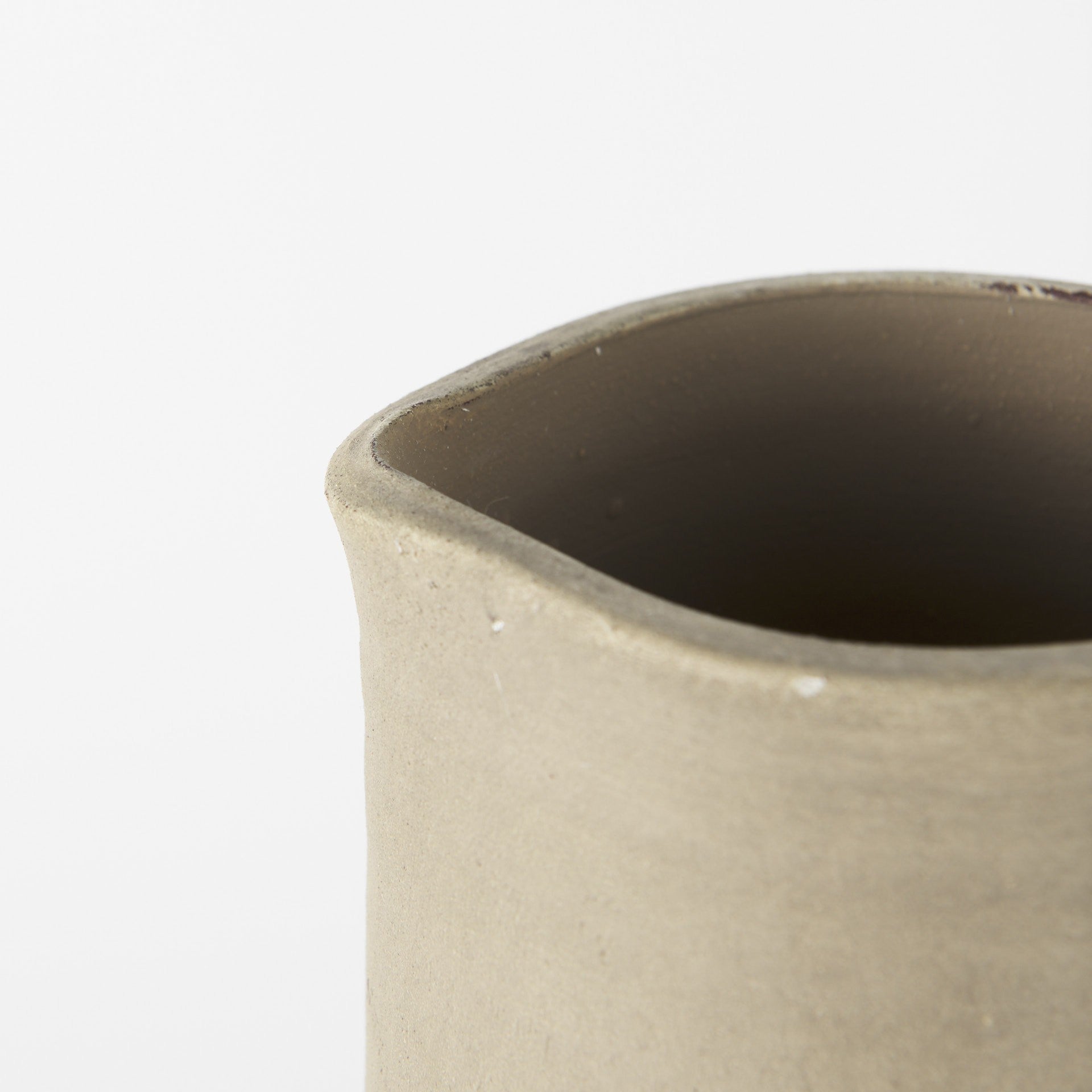 17" White and Natural Ceramic Decorative Jug Tabletop Sculpture-Sculptures-DECOROLALA