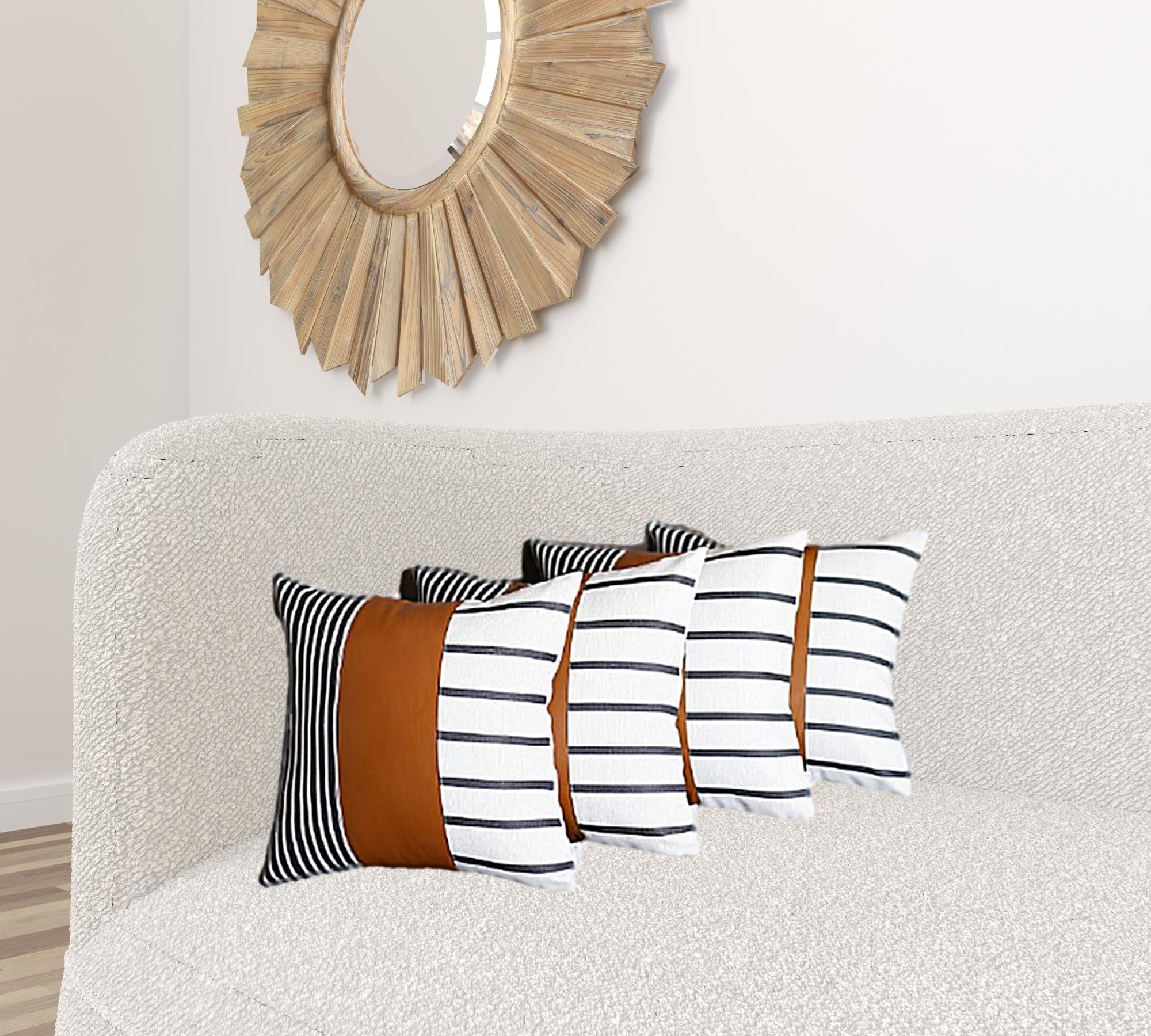 17 X 17 Brown Faux Leather Throw Pillow Cover-Accent Throw Pillows-DECOROLALA