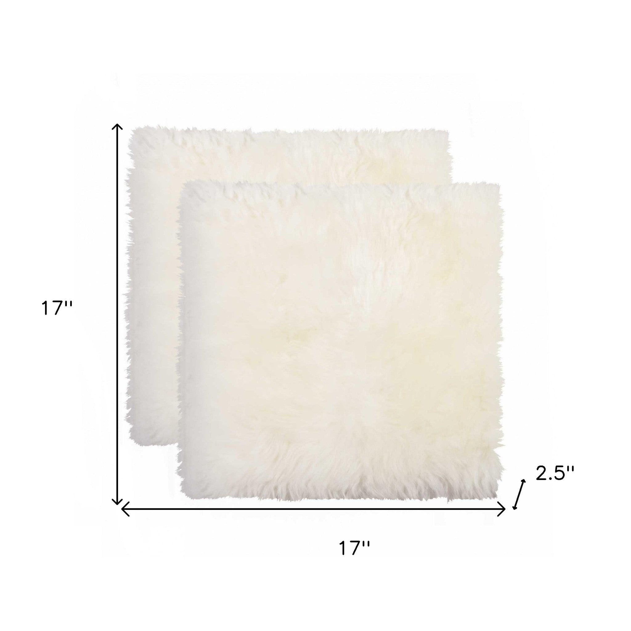 17" X 17" Off White Synthetic Solid Color Pad-Seat Cushions-DECOROLALA