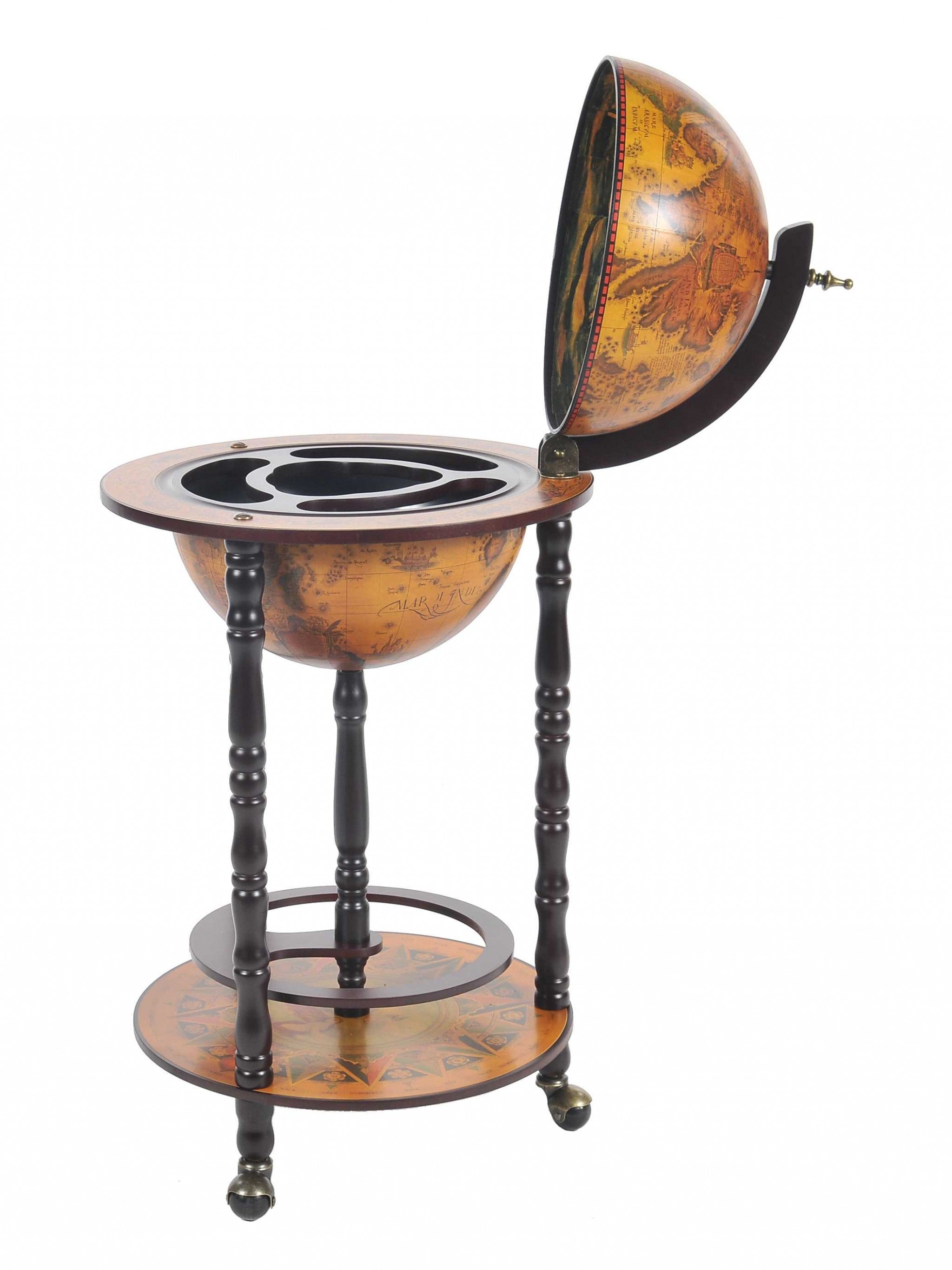 17" X 17" X 35" Globe Bar Table 330Mm 4 Legs Stand Red-Kitchen Carts-Islands-DECOROLALA