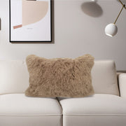 17" X 27" Beige Microsuede Down Lumbar Throw Pillow-Accent Throw Pillows-DECOROLALA