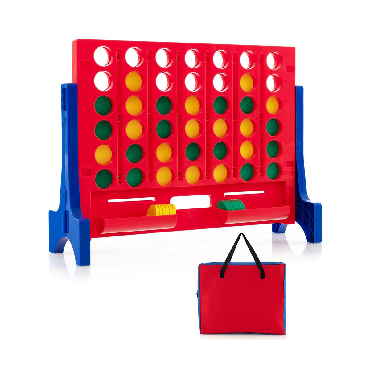 Jumbo 4-to-Score Connect Game Set - 42 Coins with Carrying Bag