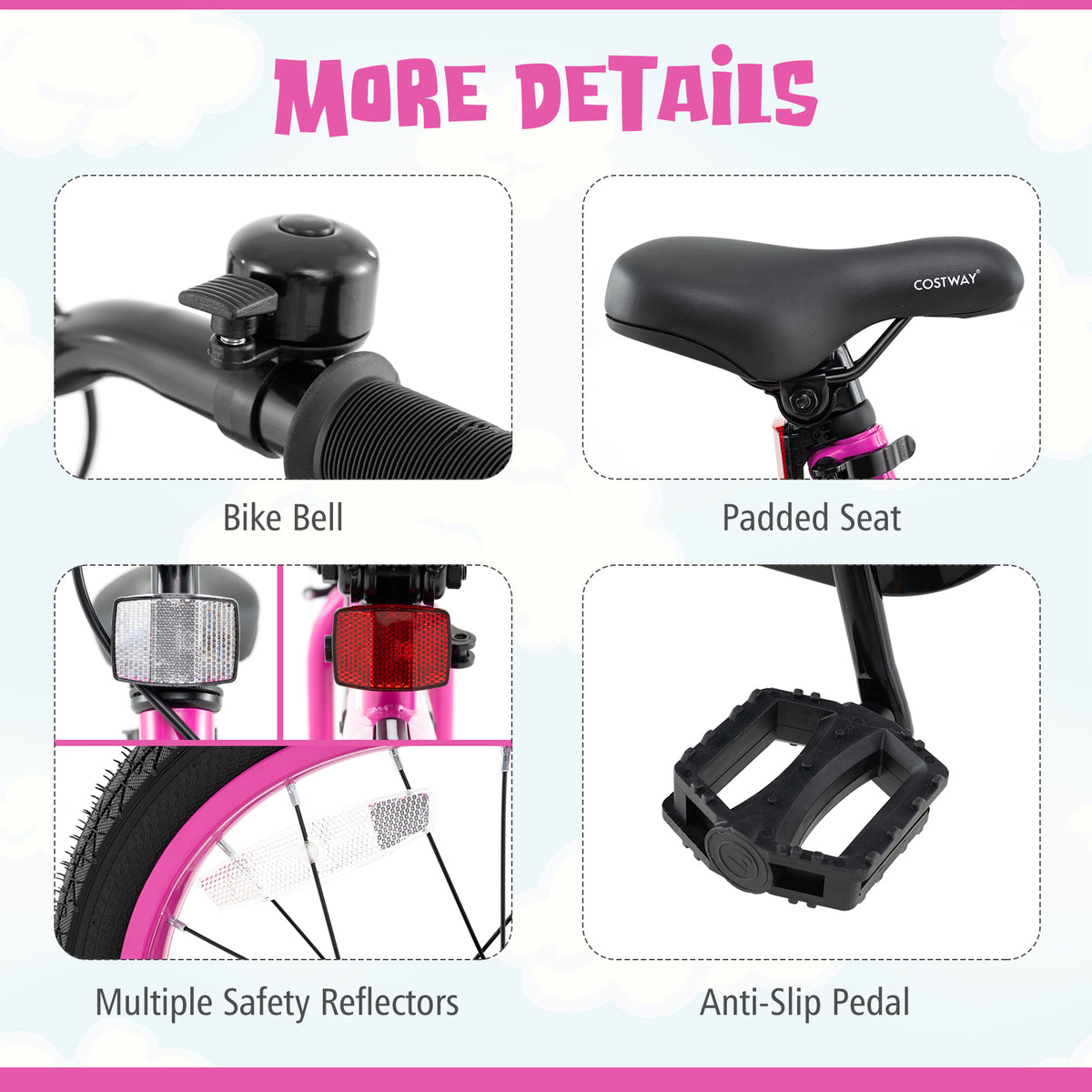 Patented LED Lighted Kids Bike with Training Wheels and Headlight for Ages 4-8 Years