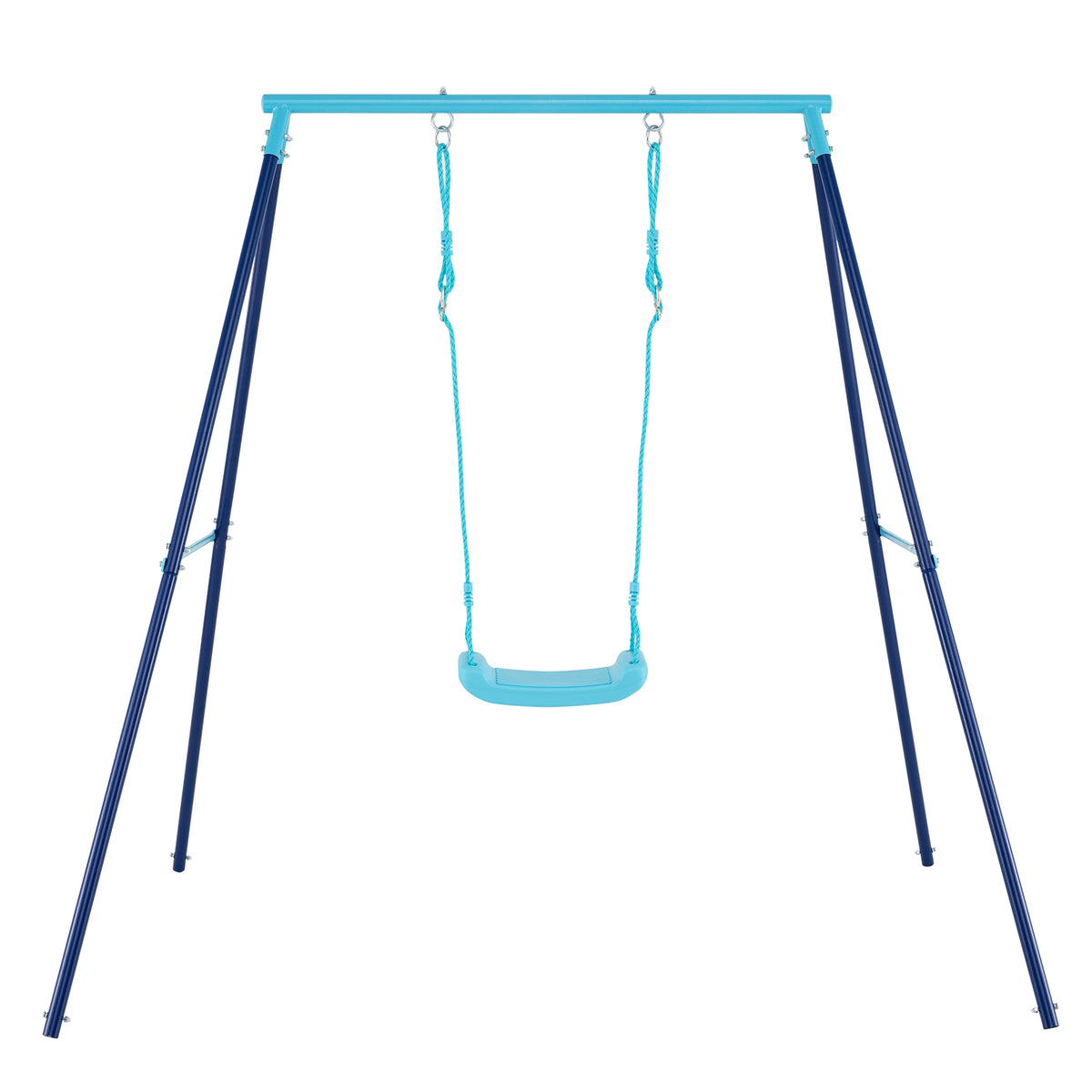 Heavy Duty Metal Toddler Swing Set with Stand - Adjustable Height