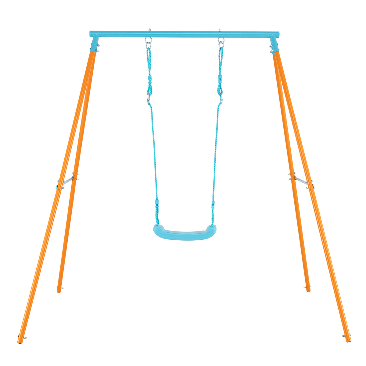 Heavy Duty Metal Toddler Swing Set with Stand - Adjustable Height