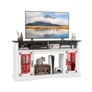 TV Stand with LED Lights and Remote Control-White-Entertainment Centers & TV Stands-DECOROLALA