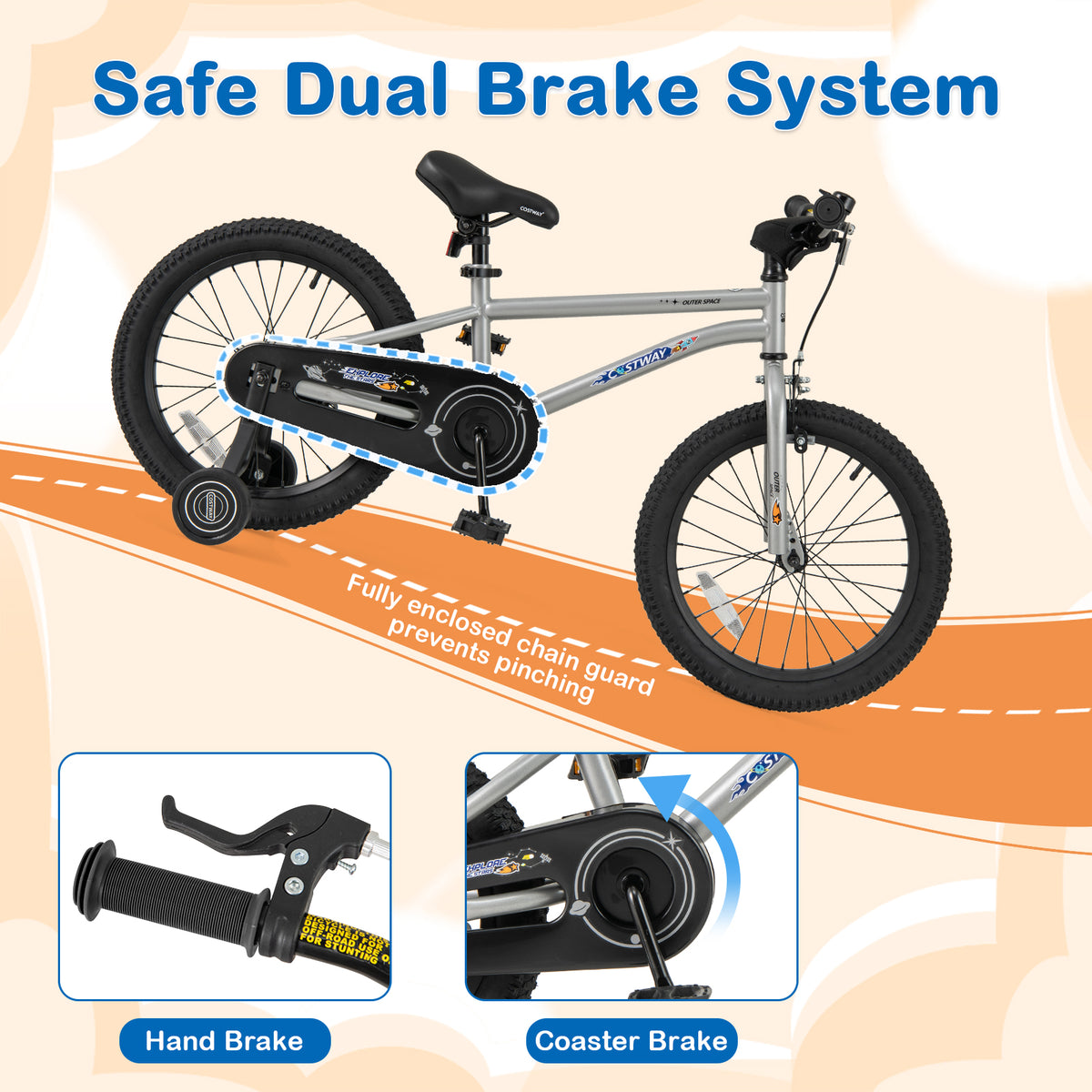 Kids Bike Bicycle for Boys Girls 4-7 Adjustable with High Carbon Steel Frame