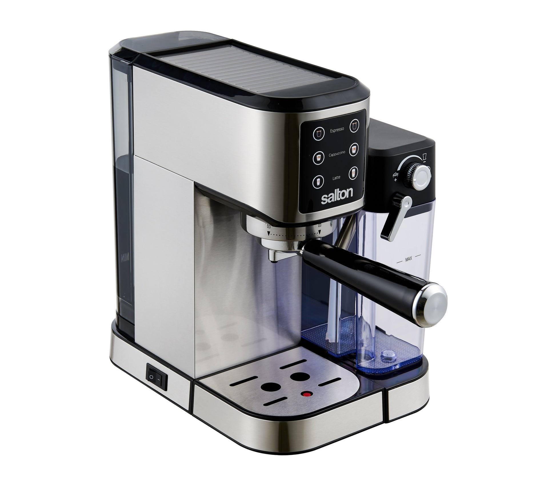 Salton Stainless Steel 3-In-1 Digital Espresso, Capuccino & Latte Machine-Coffee Makers & Espresso Machines-DECOROLALA